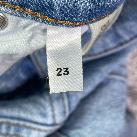 Reformation Serena Jeans Women’s 23 Blue High Rise Skinny Button Fly Ripped - Picture 9 of 15